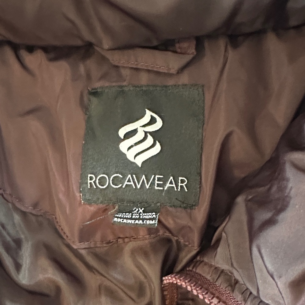 Rocawear Dark Purple Hooded Puffer Jacket - Picture 2 of 3